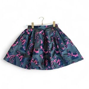 Banana Republic Olive and Hot Pink Animal Print Mini Skirt